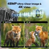 Fotokapan Gece Görüşlü 4K 48MP Av Kamerası 0.1s Tetik Hareket Aktif - 2