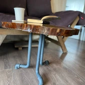Lichtenberg Desenli Epoksi Kaplamalı Ahşap Sehpa El Yapımı & Şık Tasarım - 2