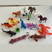 Hayvanlar Alemi Seti 16 Parçalı Full Set Deniz Hayvanları ve Kara Hayvanları thumbnail 2