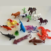 Hayvanlar Alemi Seti 16 Parçalı Full Set Deniz Hayvanları ve Kara Hayvanları thumbnail 1