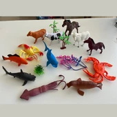 Hayvanlar Alemi Seti 16 Parçalı Full Set Deniz Hayvanları ve Kara Hayvanları thumbnail 3