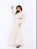 7408 ELBİSE-BEJ thumbnail 2