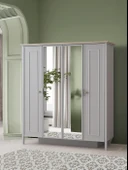 Yakamoz Sis Gri 4 Kapaklı Elbise Dolabı Gardırop 173x56x201cm - 1