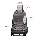 Oto Hasır Bambu Minder Ön Siyah İkili Takım Bel Destekli Terletmez WF-1819-BK - 3