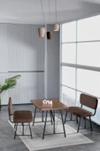 Hayat 70x110 Amalfi Mutfak Masası, Mutfak Masası Takımı, Yemek Masası, 2 Benchli - Kahverengi - 1