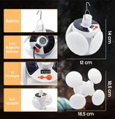 Çift Bataryalı Şarjlı Solar Led Kamp Lambası Pm-22986 - 1