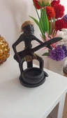 vintage ahşap afrikalı müzisyen biblo & 20 cm - 1