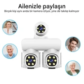 QASUL Full HD 12MP 6K Speed Dome 3 Lens Renkli Gece Görüş İki Yönlü Ses Renkli Cep Telefonu Uzaktan İzleme - 3