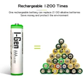 I-Gen B180 4'lü Paket Şarjlı Pil 2 Adet AA 2700 mAh Şarjlı Kalem Pil + 2 Adet AAA 900 mAh Şarjlı İnce Kalem Pil 1.2V NI-MH - 2