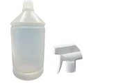 1 lt kuşaklı naturel renk plastik triger sprey başlıklı şişe, 12 adet, sprey şişesi, triger başlıklı şişe, kozmetik şişe, sanayi tipi şişe, plastik şişe - 1