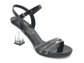 İremsu Üç Şerit Şerit Taş Detaylı 8 cm Şeffaf Topuklu İnce Platform Kadın Abiye Ayakkabı thumbnail 5