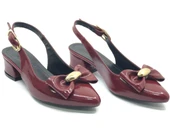 Mehtap Arkası Açık Fiyonk Detaylı Klasik Kadın Topuklu Ayakkabı thumbnail 1