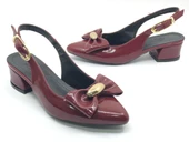 Mehtap Arkası Açık Fiyonk Detaylı Klasik Kadın Topuklu Ayakkabı thumbnail 7