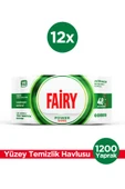 Fairy Power Wipes Yüzey Temizlik Havlusu 100 Yaprak 12 Adet Beyaz Sabun Beyaz Sirke Karbonat - 1