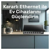 Cudy FS108 8Port 10/100Mbps Duvar Montajlı Metal Masaüstü Switch - 7