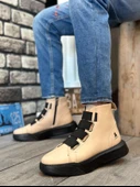 ET0142 Bantlı Erkek Yüksek Taban Krem Spor Bot thumbnail 2