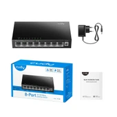 Cudy FS108 8Port 10/100Mbps Duvar Montajlı Metal Masaüstü Switch - 9