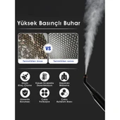 Pirantech CB-107C Çok Fonksiyonlu Buharlı Temizlik Makinesi-siyah - 4
