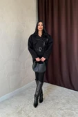 Siyah Kuşgözü Kaşe Manto - 2