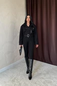 Siyah Kuşgözü Kaşe Manto - 1
