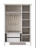 Yakamoz Sis Gri 3 Kapaklı Elbise Dolabı Gardırop 173x56x201cm - 2