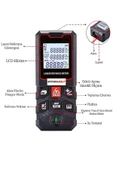 50 Metre Yüksek Hassasiyet Lazer Metre Ölçer LCD Dijital Ekran Su Terazili Lazermetre thumbnail 3