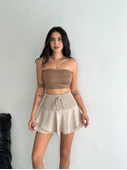 Ayrobin Şortlu Etek - Bej - 4