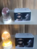 Deniz  anası temalı ışıklı ahşap altlıklı kar küre thumbnail 6