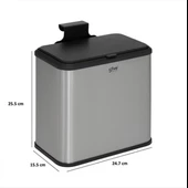 5five Simply Smart Dolap İçi Compact 5LT. Çöp Kovası Çelik - 6