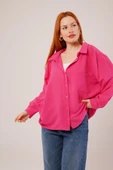 Basic Oversize Fuşya Gömlek - 3