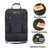 Polham 2 Adet Set Araç İçi Arka Koltuk İçin 8 Bölmeli Organizer, Su Geçirmez, Kolay Temizlenir Eşya Düzenleyici - 4