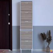 Modilayn VARBİ UMAY' 2 Li Kapı Önü 52x205x 26 cm’ lik 5 Düşer Kapak 10 Göz Bölme Ayakkabılık - 4