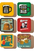 Retro Bira Vintage 6lı Ahşap Bardak Altlığı Seti - 1