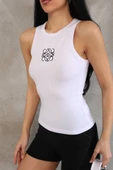 Kolsuz Nakışlı Badi Bluz - Beyaz - 3