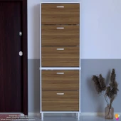Modilayn VARBİ UMAY' 2 Li Antre Hol 72 x205x 25, 5 cm’ lik 5 Düşer Kapak 10 Raflı Ayakkabılık - 1