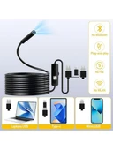 BLUE İNTER CMR72 Işıklı 10M Endoskopi Kamerası 1080P Hd Su Geçirmez IP67 8 LED Android ve Ios - 3