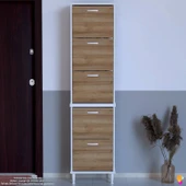 Modilayn VARBİ UMAY' 2 Li Kapı Önü 52x205x26 cm’ lik 5 Düşer Kapak 10 Göz Bölme Raf Ayakkabılık - 4