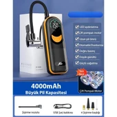 Polham 60W 4000mAh Şarjlı 150PSİ Ultra Hızlı Lastik Şişirme Hava Kompresörü, Dijital Göstergeli Pompa - 5
