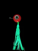 S.F. Melek Gözü Jig 120g Turuncu UV - 0/2 No Paslanmaz İğne - Beyaz Glow Saçak - 2