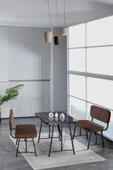 Hayat 70x110 Bendir Mutfak Masası, Mutfak Masası Takımı, Yemek Masası, 2 Benchli - Kahverengi - 1