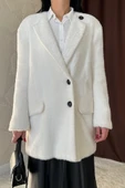 Ekru Tüylü Yumoş Kaban - 3