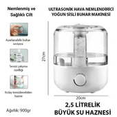 Polham 2.5 Litre Ultra Sessiz Koku, Esans Eklenebilir Hava Nemlendirici, Otomatik Kapanma Güvenlikli Nem Cihazı - 4