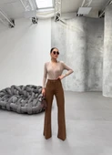 230 Gr Poly Viscose Full Lycra İspanyol Paça Pantolon - 3