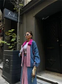 CHANEL GARNİLİ KOT MONT - Fuşya - 3