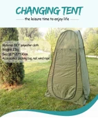 Kamp Alanı Duş Giyinme Wc Çadırı Fotoğrafcı Prova Kabini 190x120x120 thumbnail 4