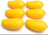 Nettenevime Yapay Meyve 6lı Paket Sarı Mango Fruit Tropik Meyve 12*7cm 1adet - 1