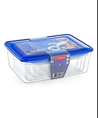 Omnipazar SY-2826 Plastik Şeffaf Renkli Köşeli Saklama Kabı 4 lü Set - 1