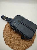 Büyük Boy Deri Göğüs Çantası Lacivert Renk thumbnail 3