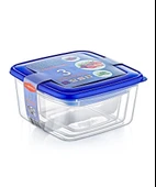 Omnipazar SY-2840 Plastik Şeffaf Renkli Kare Saklama Kabı 3'lü Set - 1