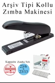 Büyük Boy Zımba Makinesi 1 Adet Arşiv Tipi Zımba Makinası 100 Sayfa Kapasite Zımba Teli Hediyeli Kollu Zımba Makinası - 1
